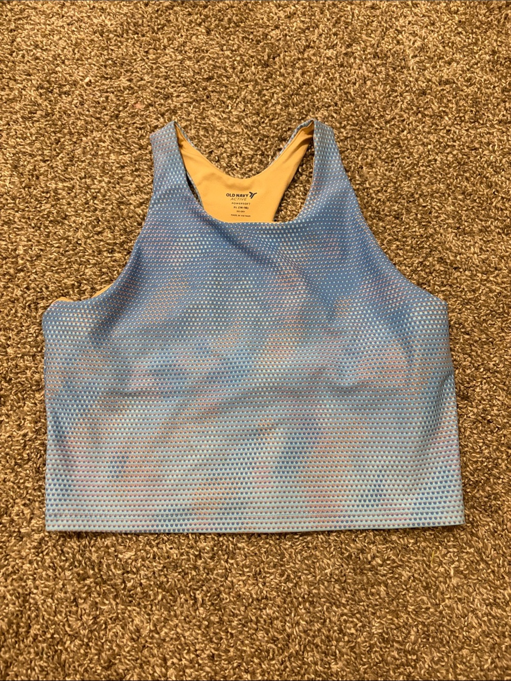 Old Navy Light Blue Powersoft Racerback Tank with Cream Lining